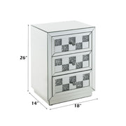 Noralie - 18" X 14" Accent Table With Faux Diamonds - Mirrored - R&R Furniture Gallery (Fountain Valley, CA)