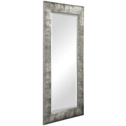 Silver metallic wall mirror by Uttermost with a sleek, round design and modern mirror frame for contemporary decor.