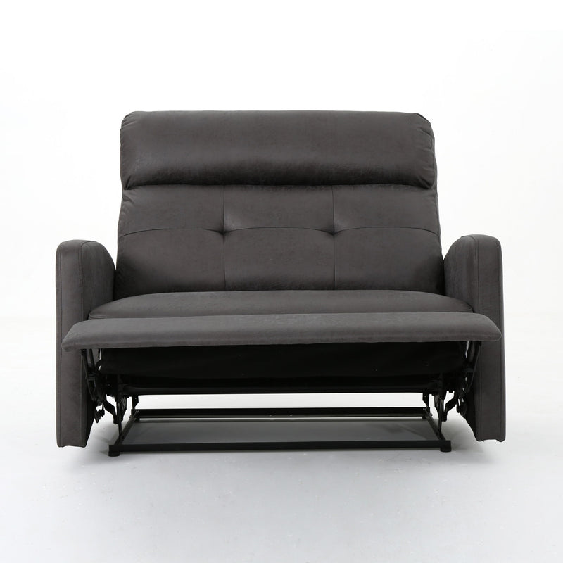 Alma - Contemporary Upholstered Loveseat Recliner - Slate - R&R Furniture Gallery (Fountain Valley, CA)