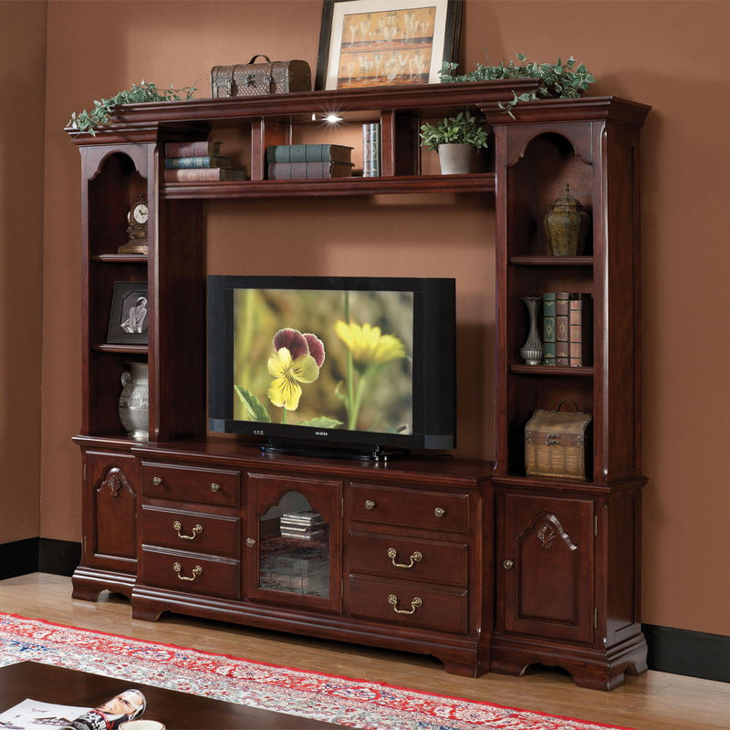 Hercules - Entertainment Center - Cherry - R&R Furniture Gallery (Fountain Valley, CA)
