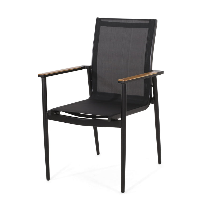 Barrister - Dining Chair (Set of 2) - Black / Natural - R&R Furniture Gallery (Fountain Valley, CA)