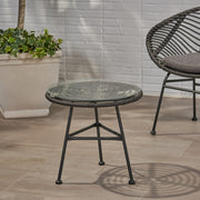 Petrichor - Outdoor Side Table With Tempered Glass And Steel Frame - R&R Furniture Gallery (Fountain Valley, CA)
