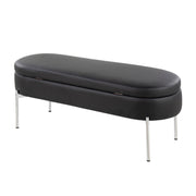 Lumi Source Chloe contemporary glam storage bench with plush upholstery and sleek design, ideal for living room or entryway.