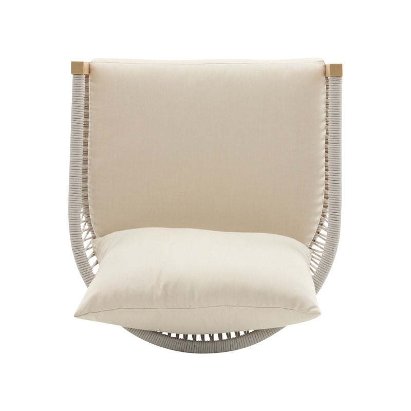 Modern Curved Aluminum Lounge Chair With Stylish Rope Weave Design And Cushioned Comfort For Outdoor - R&R Furniture Gallery (Fountain Valley, CA)