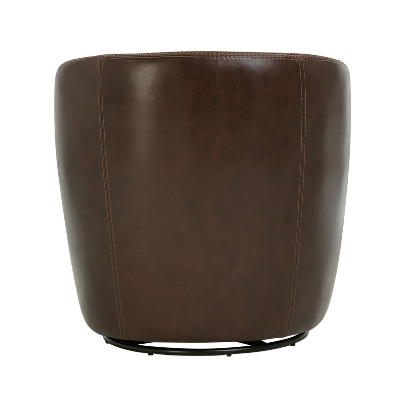 Barolo - 100% Italian Leather Swivel Club Chair (Set of 2)