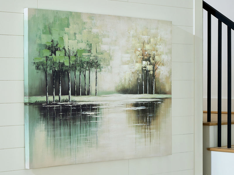 Garlenridge - Wall Art - Green / Tan / White - R&R Furniture Gallery (Fountain Valley, CA)