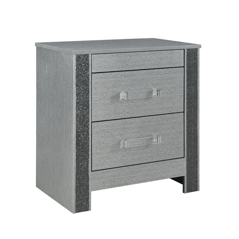 Lorenzo - Nightstand With Hidden Compartment And Handles - Silver - R&R Furniture Gallery (Fountain Valley, CA)
