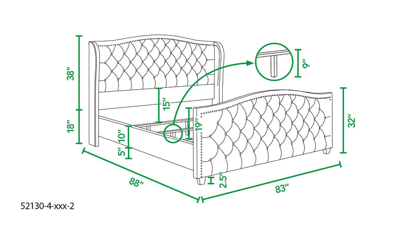 Marcella - Upholstered Shelter Headboard Bed