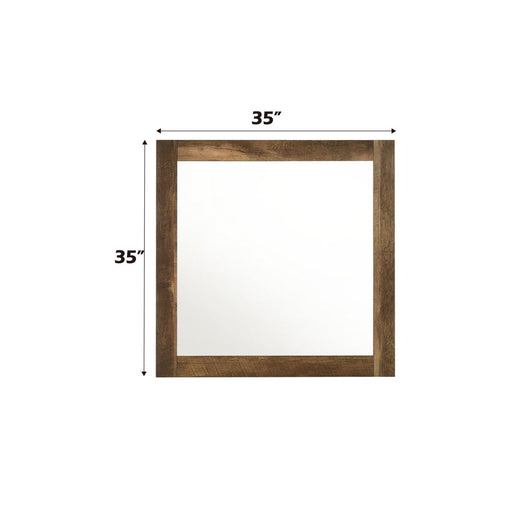 Morales - Mirror - Rustic Oak - R&R Furniture Gallery (Fountain Valley, CA)