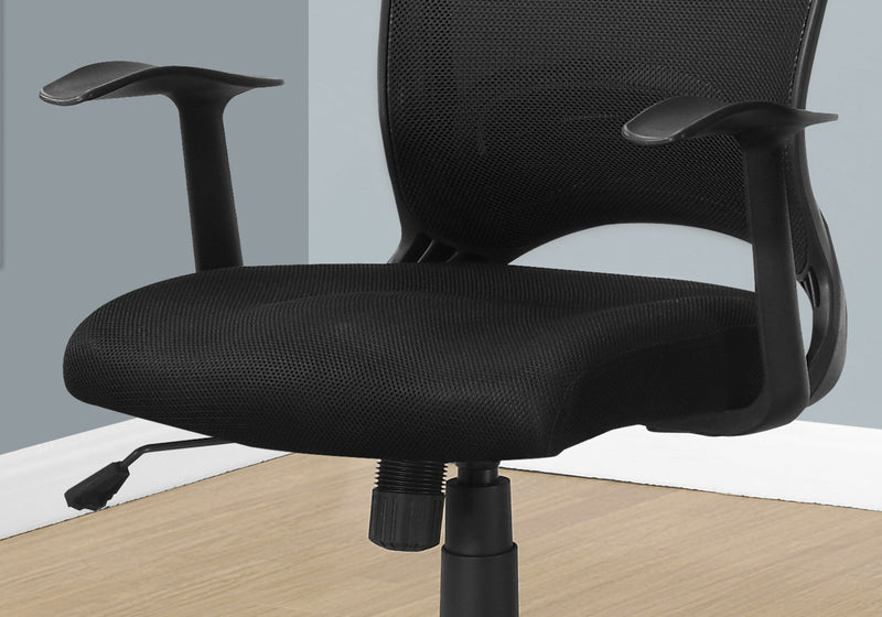 Office Chair, Adjustable Height, Swivel, Ergonomic, Armrests, Mesh - Black - R&R Furniture Gallery (Fountain Valley, CA)