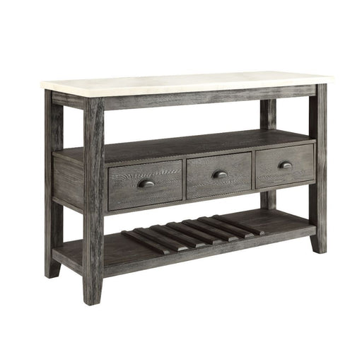 Merel - Server - White Marble Top & Gray Oak - R&R Furniture Gallery (Fountain Valley, CA)