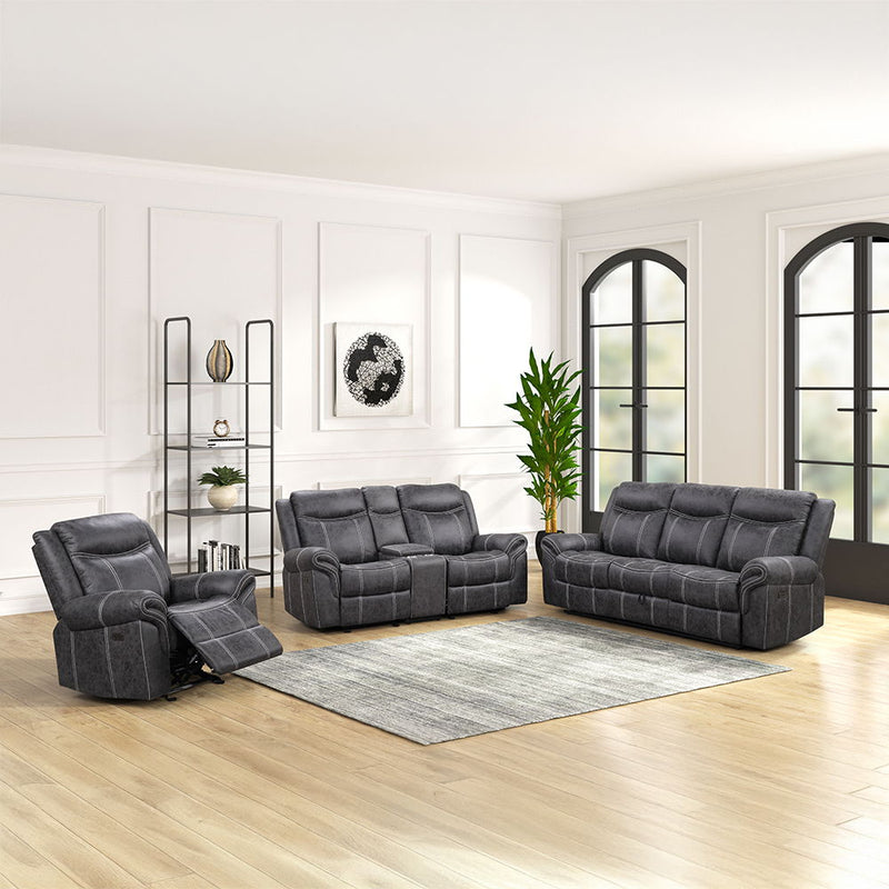 Zubaida - Sofa w/USB Dock & Console(Motion) - R&R Furniture Gallery (Fountain Valley, CA)