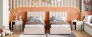 Upholstered Platform Bed With A Hydraulic Storage System - R&R Furniture Gallery (Fountain Valley, CA)