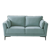 Mesut - Loveseat - Sage Green Top Grain Leather & Black - R&R Furniture Gallery (Fountain Valley, CA)