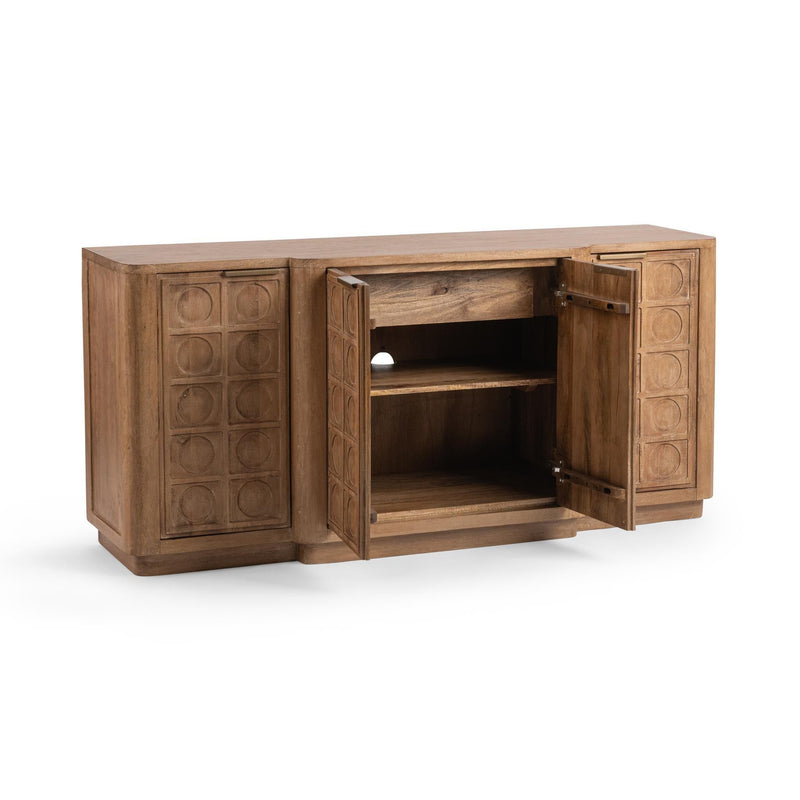 Clevland - 4 Door Cabinet - Santy Taupe - R&R Furniture Gallery (Fountain Valley, CA)