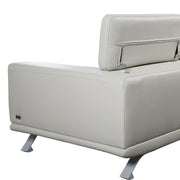 Brustle Modern Light Grey Eco-Leather Lounge Chair — view 2