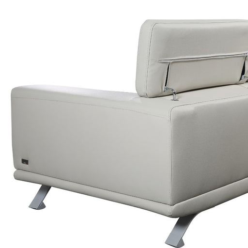 Brustle Modern Light Grey Eco-Leather Lounge Chair — view 2
