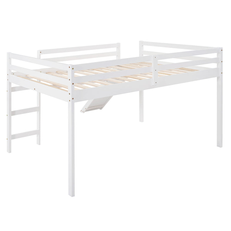 Full Loft Bed With Slide, Multifunctional Design - White - R&R Furniture Gallery (Fountain Valley, CA)