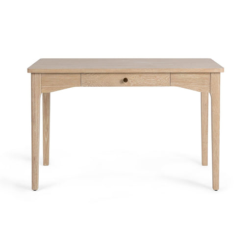 Classic Home Allysyn Coastal Drift writing desk with a sleek wooden surface and modern design, ideal for home office or workspace.