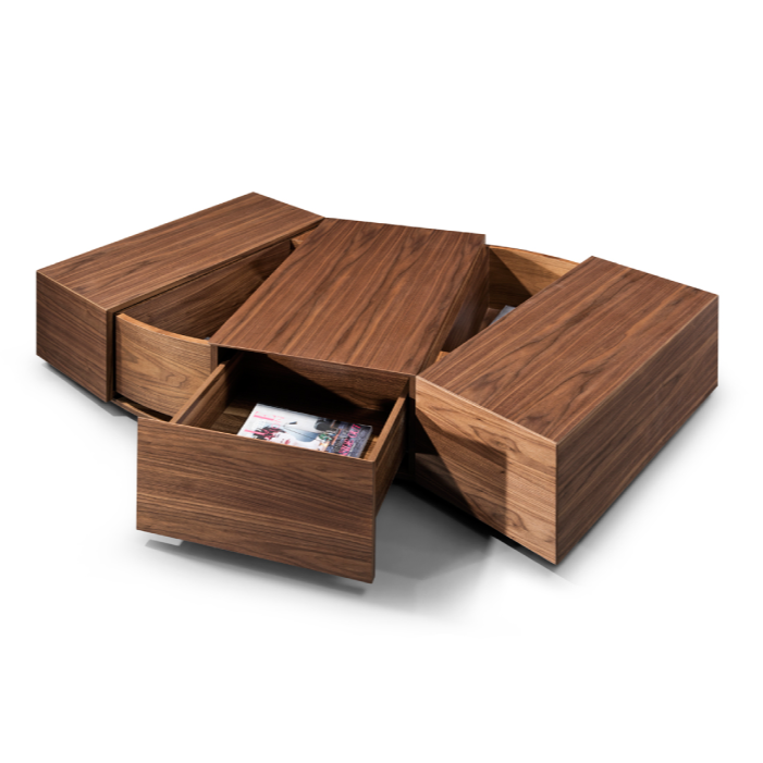 Leslie Modern Walnut Coffee Table — view 3