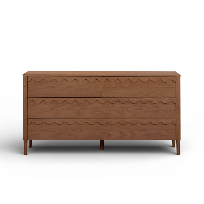 TOV Furniture Oodle 6 Drawer Dresser with sleek modern design and wooden finish, featuring six spacious drawers.