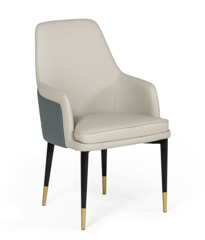 Duval Modern White & Grey Dining Chair