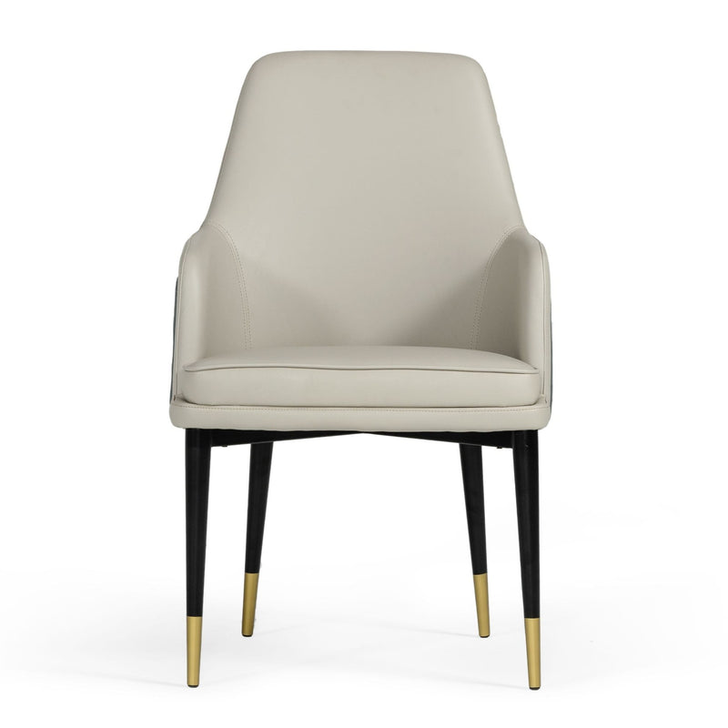 Duval Modern White & Grey Dining Chair — view 2