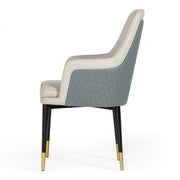 Duval Modern White & Grey Dining Chair — view 3