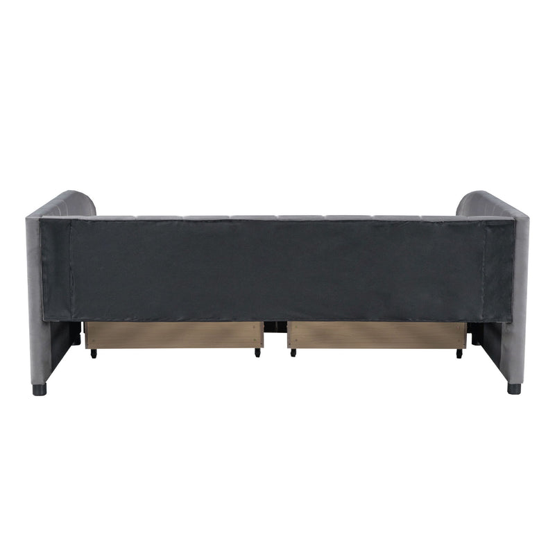 Upholstered Daybed With Ergonomic Design Backrest - R&R Furniture Gallery (Fountain Valley, CA)