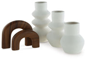 Carterworth - Accessory Set (Set of 5) - White / Brown - R&R Furniture Gallery (Fountain Valley, CA)