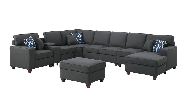 Eric - 9 Piece Upholstered Sectional With Ottoman - R&R Furniture Gallery (Fountain Valley, CA)