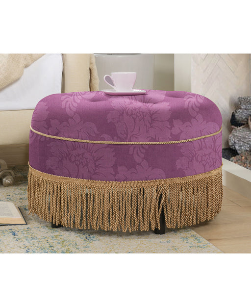Yolanda - Luxurious Upholstery Round Upholstered Accent Ottoman - R&R Furniture Gallery (Fountain Valley, CA)