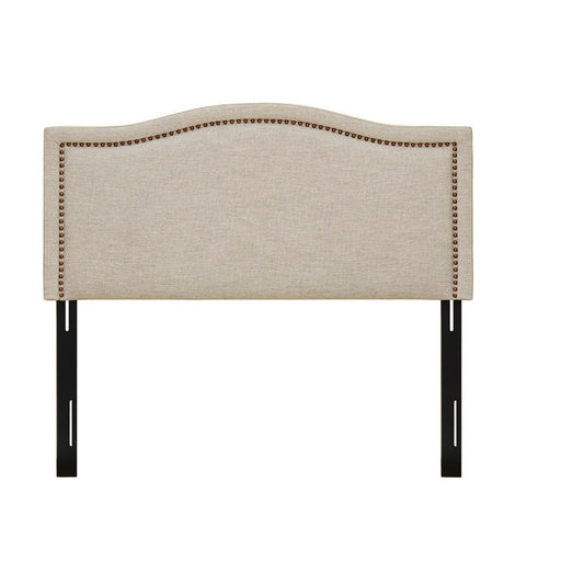 Elegant Panel Headboard With Copper Nailheads And Adjustable Metal Legs - R&R Furniture Gallery (Fountain Valley, CA)