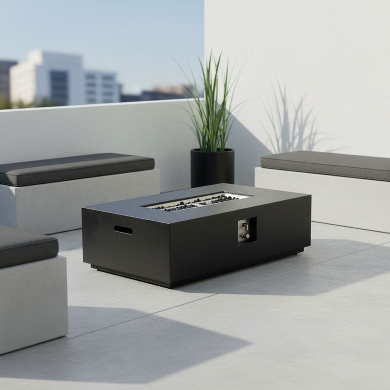 Propane / Natural Gas Fire Pit Table, 50,000 BTU - Charcoal - R&R Furniture Gallery (Fountain Valley, CA)