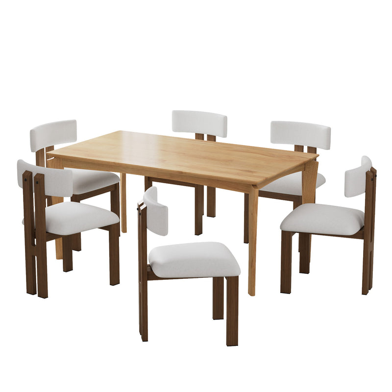 7 Piece Dining Set With Upholstered Armless Chairs And Table - R&R Furniture Gallery (Fountain Valley, CA)
