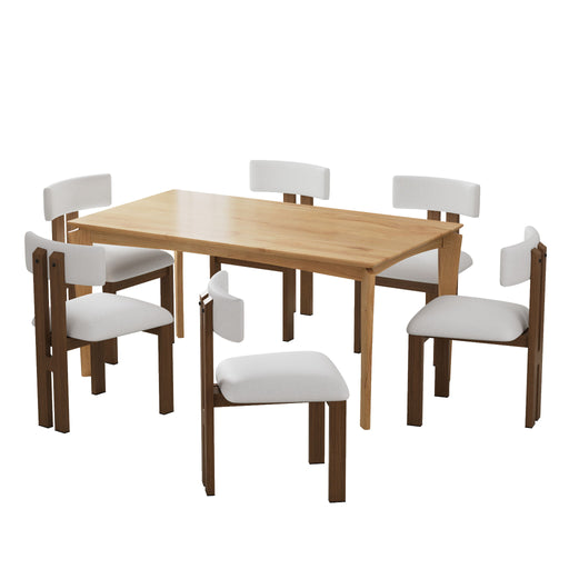 7 Piece Dining Set With Upholstered Armless Chairs And Table - R&R Furniture Gallery (Fountain Valley, CA)