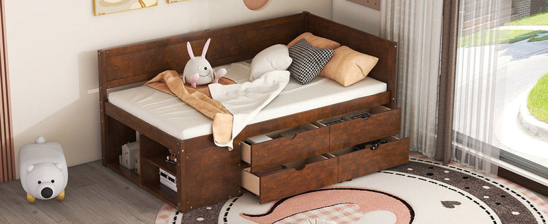 Daybed With Drawers And Shelves - R&R Furniture Gallery (Fountain Valley, CA)