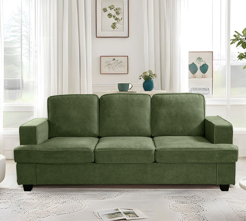 Modern Sofa, Comfortable 3 Seater Couch With Deep Seating, Loose Back Cushions, Wide Arms - R&R Furniture Gallery (Fountain Valley, CA)