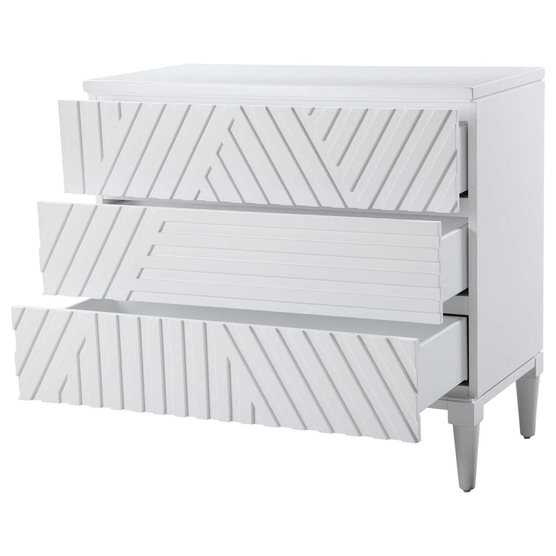 Uttermost Colby accent drawer chest with dark wood finish and metal hardware, showcasing a stylish and functional storage piece.