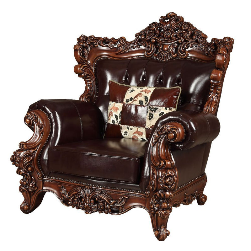 Forsythia - Chair - Espresso Top Grain Leather Match & Walnut - R&R Furniture Gallery (Fountain Valley, CA)