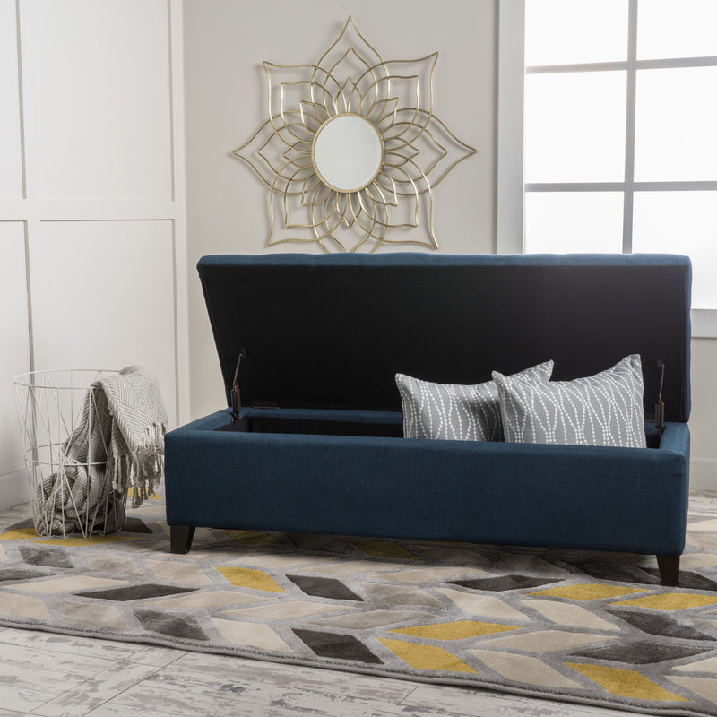 Upholstered Storage Ottoman Bench, Foot Rest For Bedroom - R&R Furniture Gallery (Fountain Valley, CA)