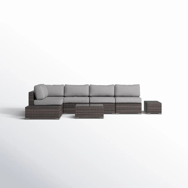 Wicker Sectional Seating Group With Cushions - R&R Furniture Gallery (Fountain Valley, CA)