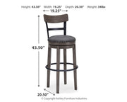 Caitbrook - Tall UPH Swivel Barstool - Gray - R&R Furniture Gallery (Fountain Valley, CA)