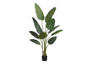 60" Tall, Artificial Plant, Bird Of Paradise Tree, Indoor, Faux, Fake, Floor, Greenery, Potted, Decorative - Green / Black - R&R Furniture Gallery (Fountain Valley, CA)