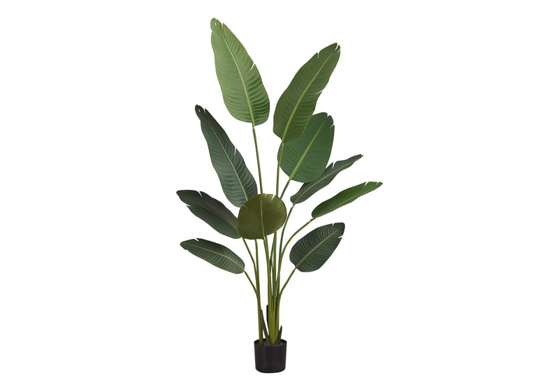 60" Tall, Artificial Plant, Bird Of Paradise Tree, Indoor, Faux, Fake, Floor, Greenery, Potted, Decorative - Green / Black - R&R Furniture Gallery (Fountain Valley, CA)