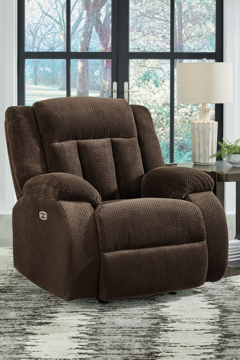Free Wake - Power Rocker Recliner - Chocolate - R&R Furniture Gallery (Fountain Valley, CA)
