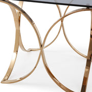 Reklaw Modern Smoked Glass & Rosegold End Table — view 3