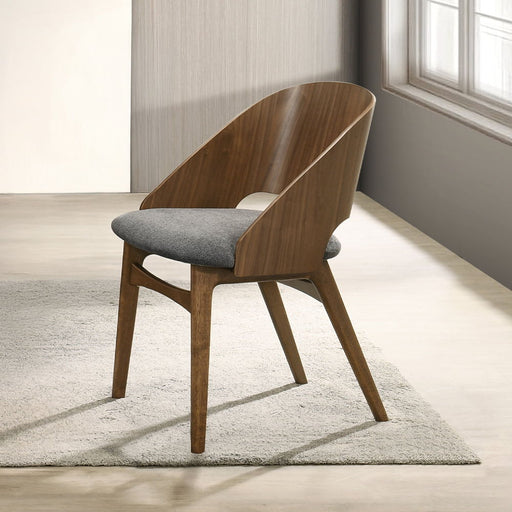 Delmon - Side Chair (Set of 2) - Dark Walnut / Gray - R&R Furniture Gallery (Fountain Valley, CA)
