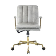 Damir - Office Chair - Vintage White Top Grain Leather & Chrome - R&R Furniture Gallery (Fountain Valley, CA)