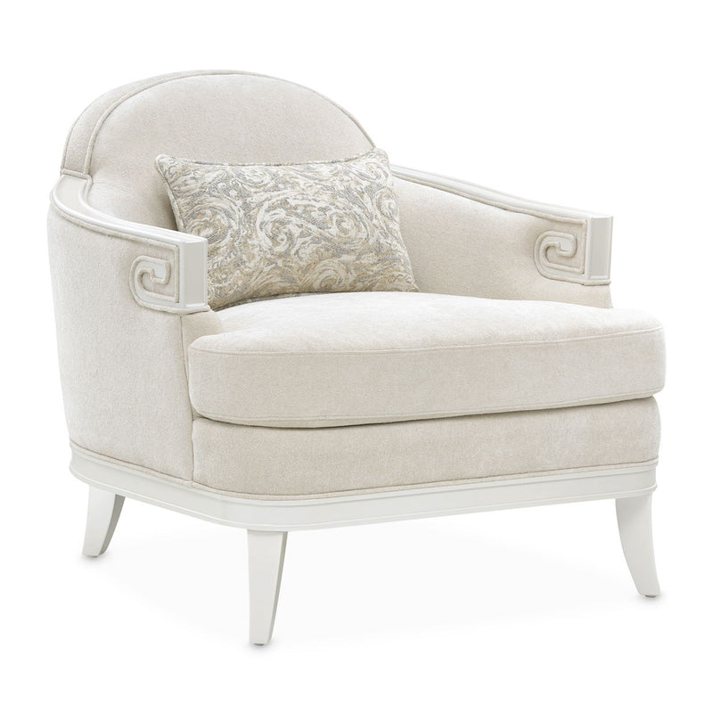 La Marisia - Chenille Matching Chair - Tranquil / Creamy Pearl - R&R Furniture Gallery (Fountain Valley, CA)